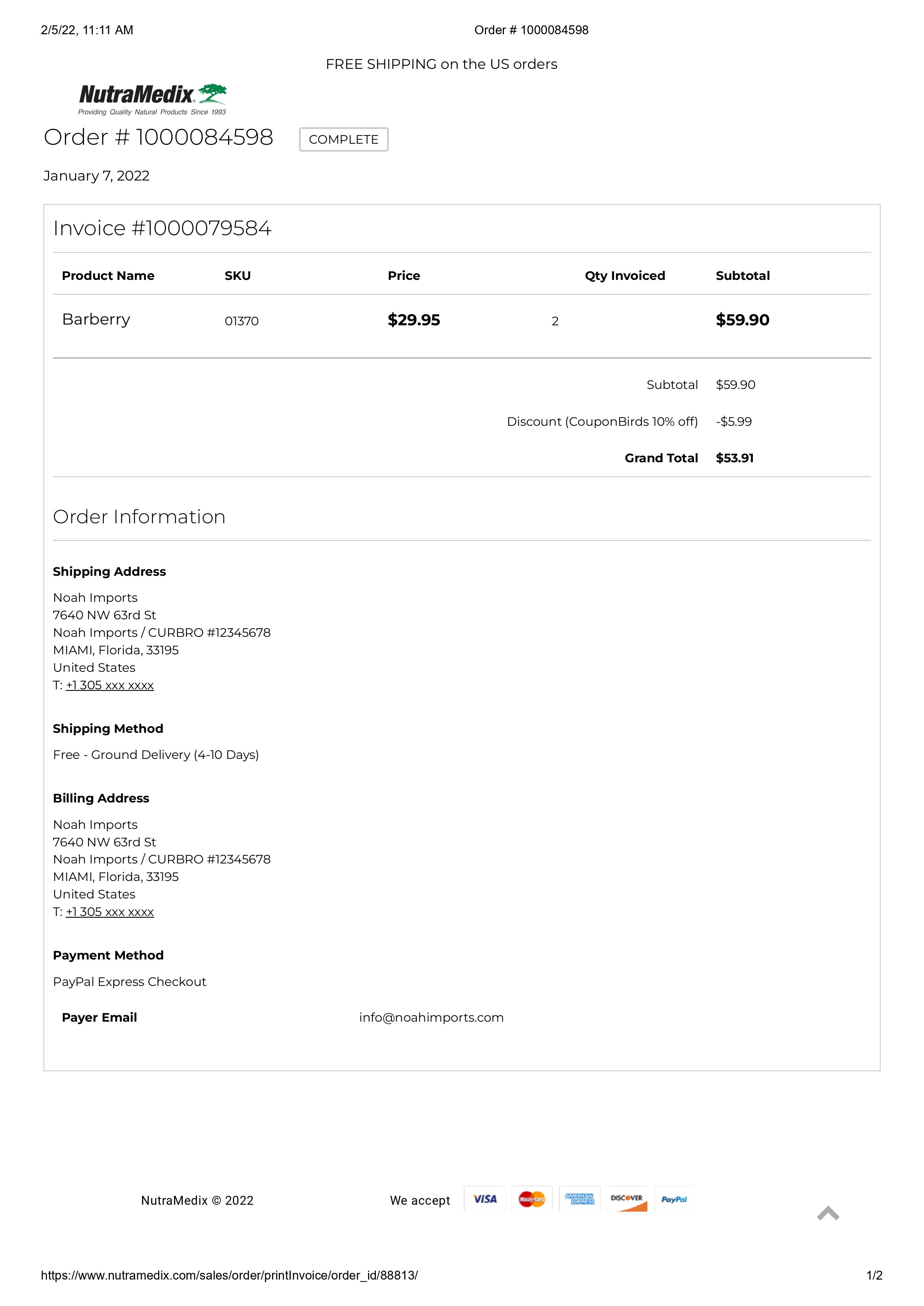 Example Invoice